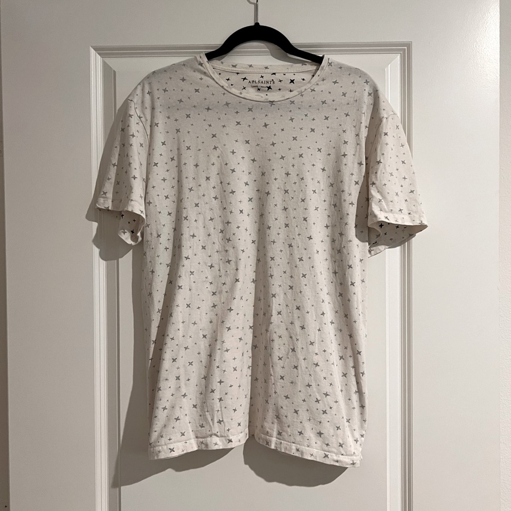 Mens All Saints white star short sleeve t shirt